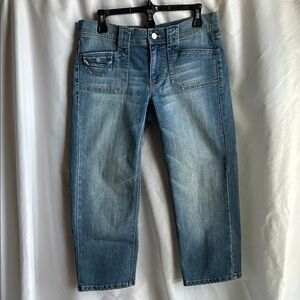 White House Black Market Blue Ankle Cropped Jeans